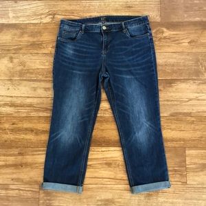 Kut From the Kloth Slouchy Boyfriend Cropped Jeans Sz 16